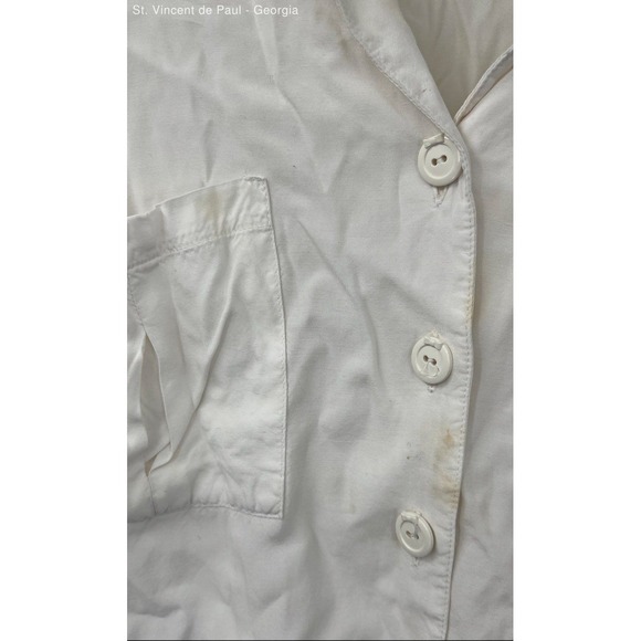 Naturelle Short Sleeve Blouse Women's Large White Buttons FLAWS - Picture 3 of 10